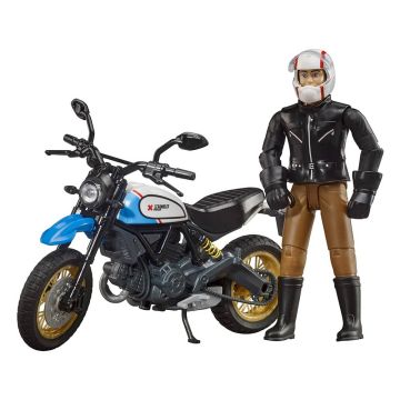 Moto Ducati Scrambler con Pilota | Giocattolo Bruder 63051