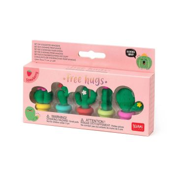 SET DI 5 GOMME PROFUMATE Cactus Free Hugs | Gomme Legami